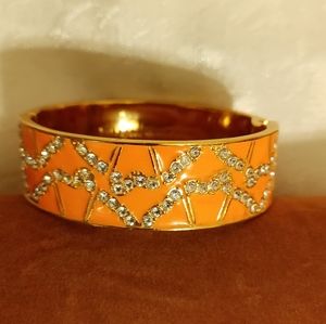 Kate Spade Garden Grove Hinge orange and rinestone bracelet